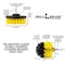 Drill Brush Power Scrubber By Useful Products 6 in W 11 in L Brush, Yellow Y-S-4O-QC-DB - alternate 7
